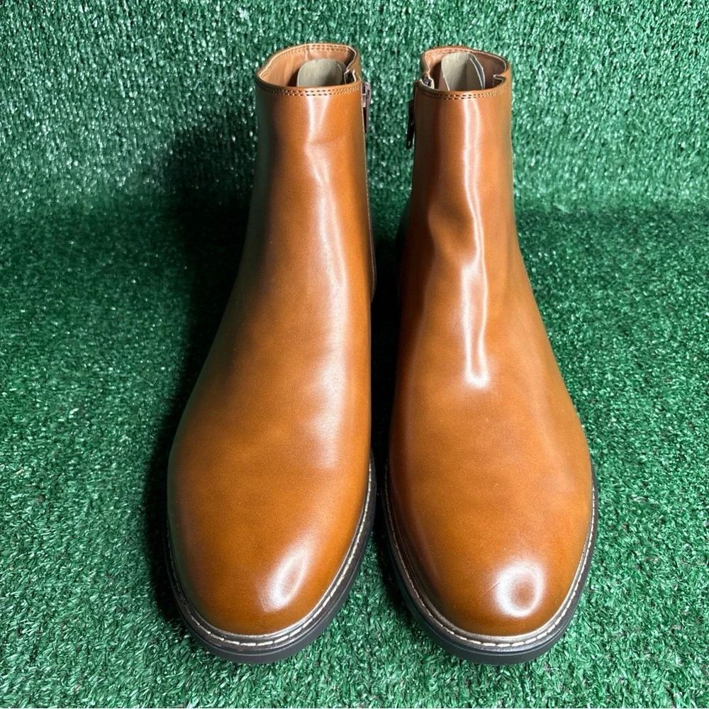 NEW - Kenneth Cole Reaction Ely Vegan Leather Zipper Chelsea‎ Boot Men's Size 13